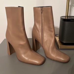 By Far, Brand new without box, beautiful square tote, nude boot